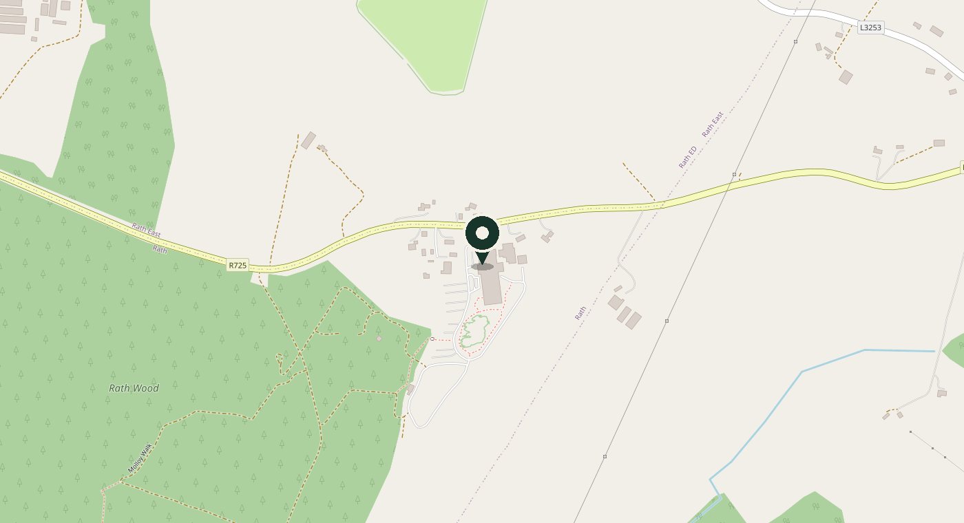 Map showing Merry Tree on the R725 near Tullow